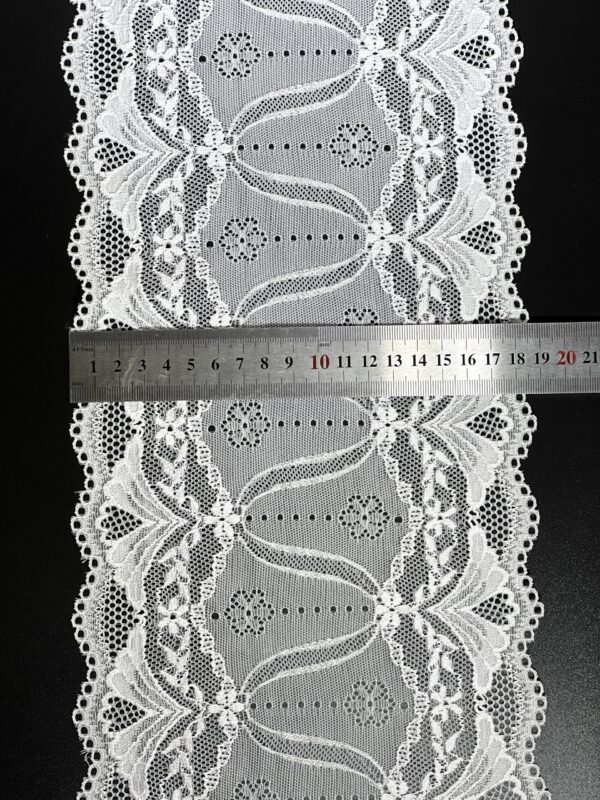 White Bridal Chantily French Lace Trim - Image 2