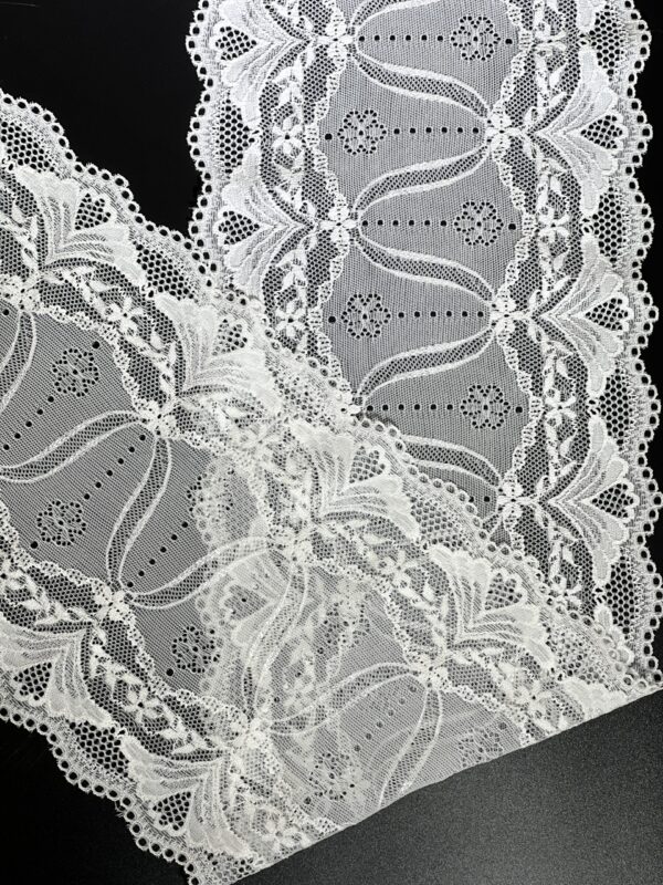 White Bridal Chantily French Lace Trim - Image 3