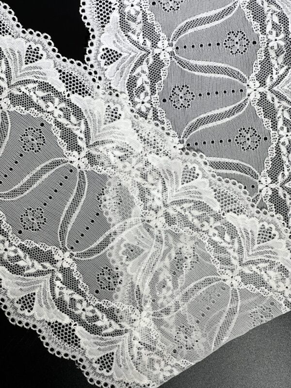 White Bridal Chantily French Lace Trim - Image 4