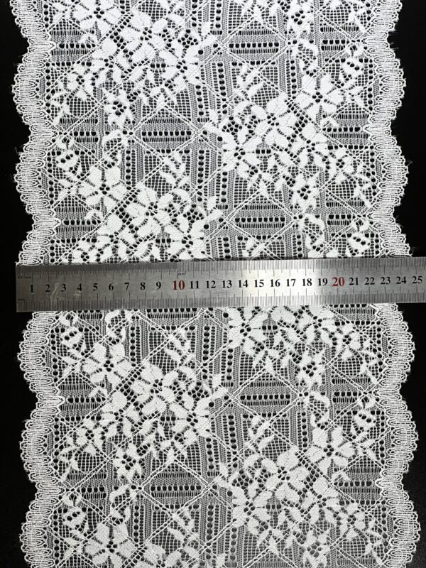 White Metallic Lace Sequin Trim - Image 2