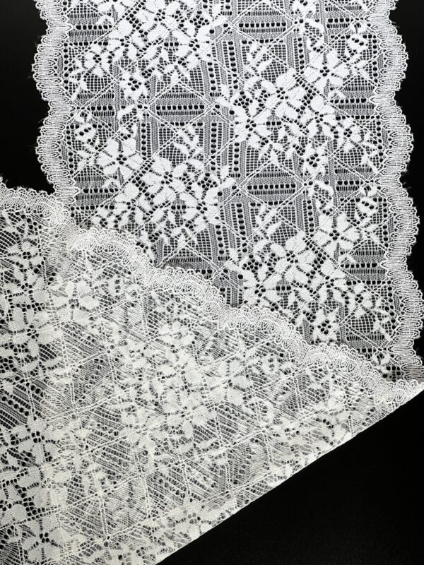 White Metallic Lace Sequin Trim - Image 3