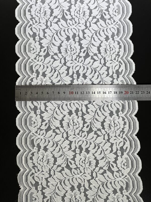 White Velvet Embroidered Lace Trim Border - Image 2