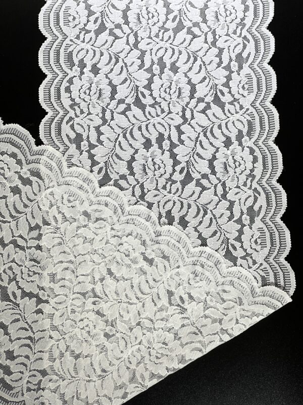 White Velvet Embroidered Lace Trim Border - Image 3