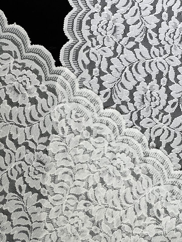 White Velvet Embroidered Lace Trim Border - Image 4