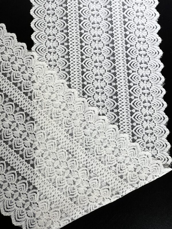 French White Nylon Lycra  Lace Fabric for Underwear Women Top - Image 3