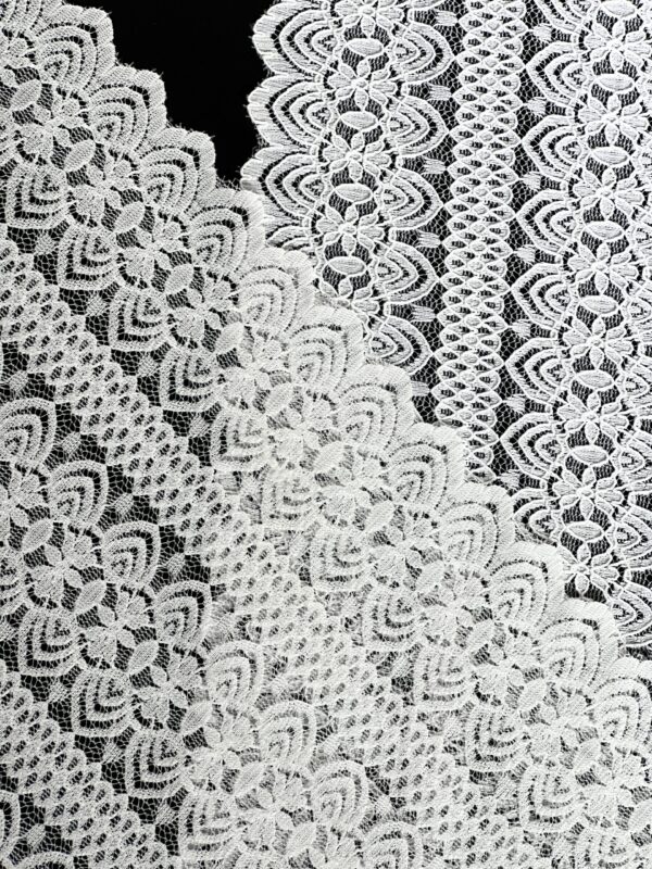 French White Nylon Lycra  Lace Fabric for Underwear Women Top - Image 4