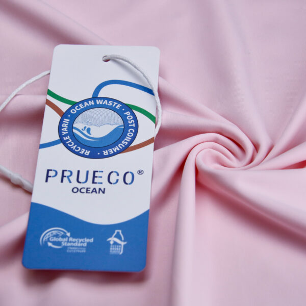 sustainable stretch fabric with recycled fishing net yarn